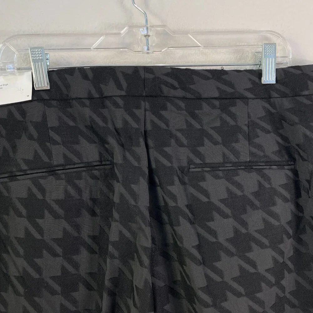 NEW Ann Taylor Womens Plus 18 Houndstooth High‎ Rise Slim Leg Ankle Pants